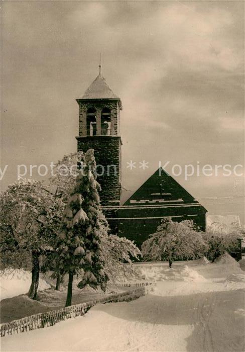 Oberhof Thueringen Evangelisch luth. Kirche Winterlandschaft
