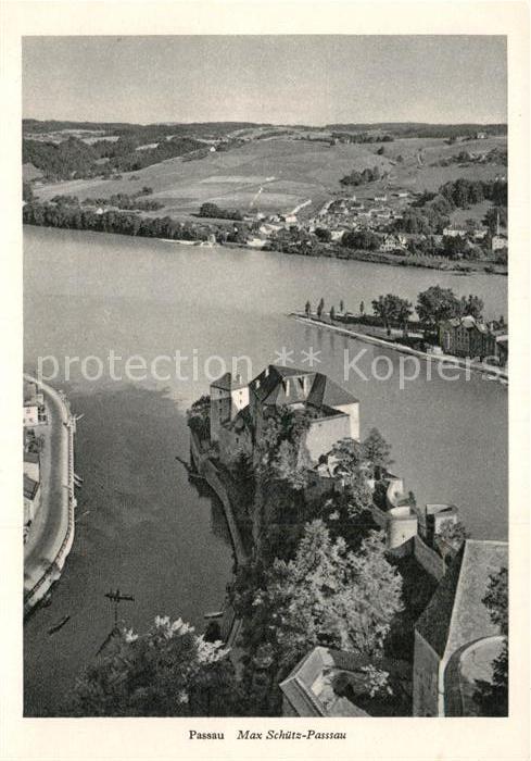 Passau Zusammenfluss von Donau Inn und Ilz Jahrweiser Deutsches Wandern 1951
