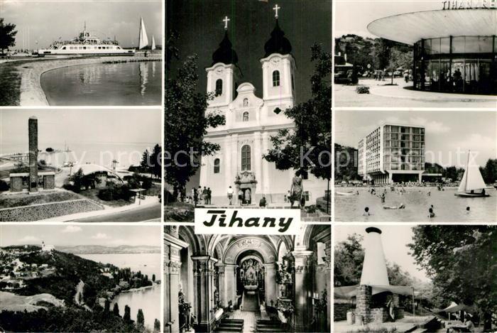 Tihany Teilansichten Hafen Faehre Kueste Kirche Strand Hotels