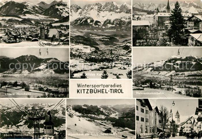 Kitzbuehel Tirol Gesamtansicht mit Alpenpanorama Kaisergebirge Hahnenkammbahn Be