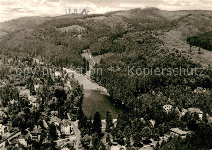 Bad Sachsa Harz Kurviertel mit Schmelzteich Katzenstein und Ravensberg Fliegerau