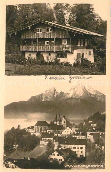 Berchtesgaden Haus Sonneck Stadtpanorama mit Alpen