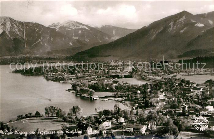 Bad Wiessee Panorama Tegernsee mit Ringberg Alpen Fliegeraufnahme