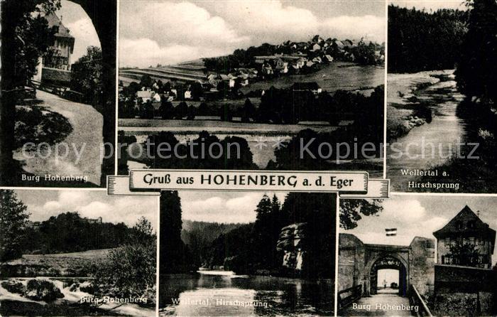 Hohenberg Eger Burg Gesamtansicht Wellertal Hirschsprung