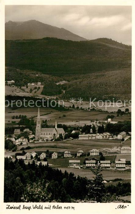 Zwiesel Niederbayern Gesamtansicht mit Arber Bayerischer Wald