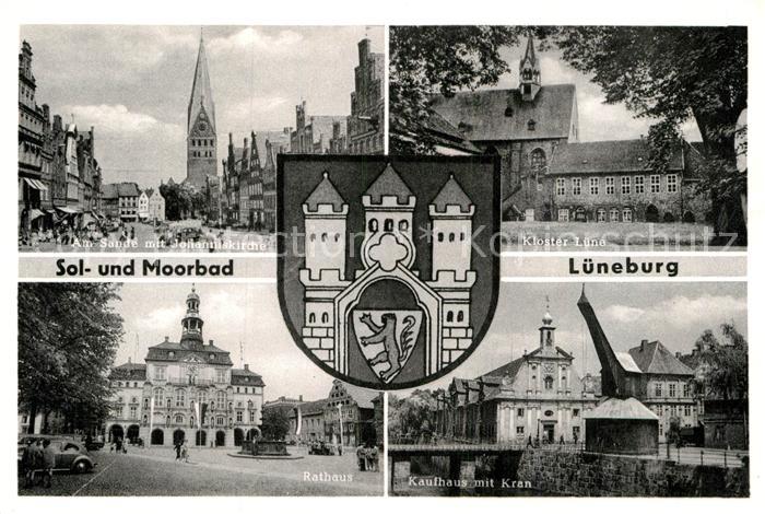 Lueneburg Am Sande Johanniskirche Kloster Luene Kaufhaus Kran Rathaus Wappen Sol