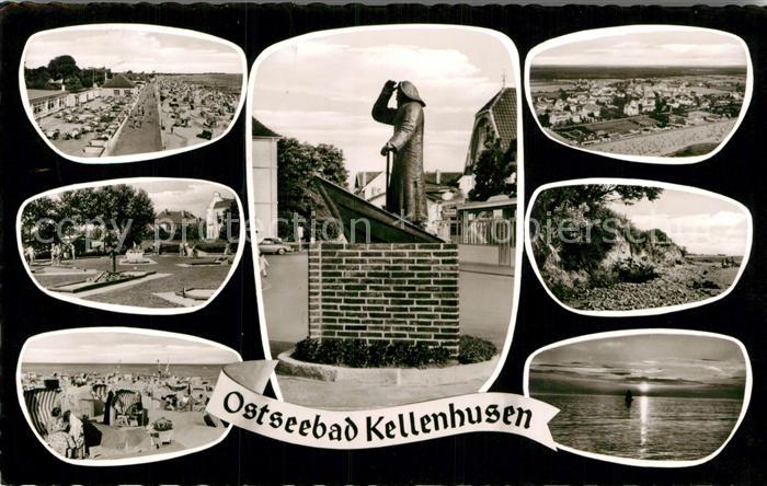 Kellenhusen Ostseebad Strand Promenade Kueste Sonnenuntergang am Meer Denkmal Mi