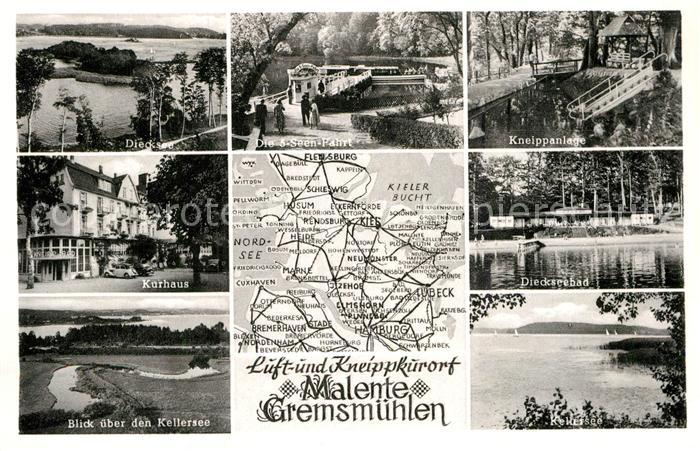 Malente-Gremsmuehlen Diecksee Kurhaus Kellersee Fuenfseenfahrt Kneippanlage Land
