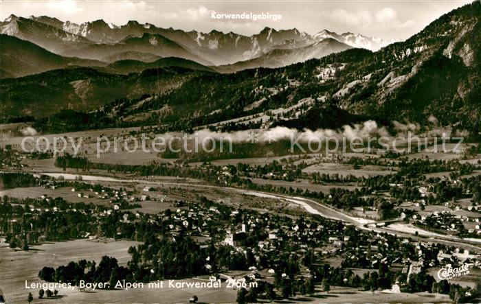 Lenggries mit Karwendelgebirge Fliegeraufnahme