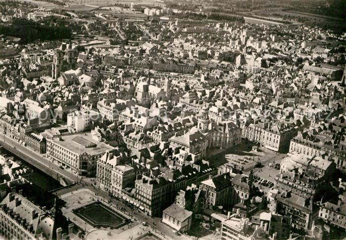 Rennes Ille-et-Vilaine Place de la Mairie et Cathedrale vue aerienne