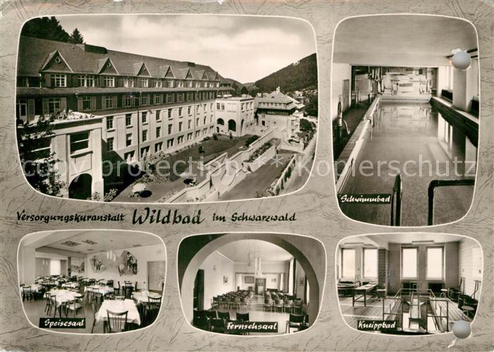 Bad Wildbad Versorgungskuranstalt Schwimmbad Speisesaal Fernsehsaal Kneippbad