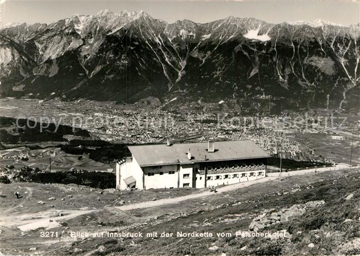 Innsbruck Panorama Blick vom Petscherkofel Berghaus Nordkette