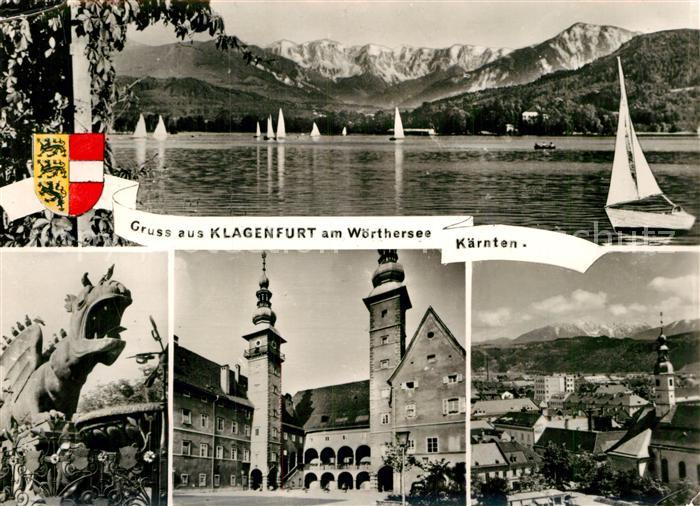 Klagenfurt Woerthersee Segeln Alpenpanorama Lindwurm Brunnen Landhaus
