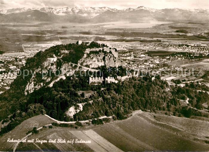 Hohentwiel Bodensee Alpenkette Fliegeraufnahme