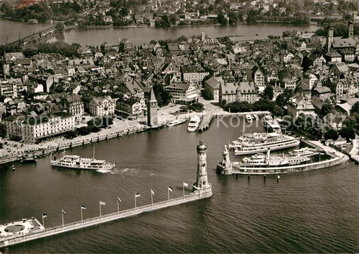 Lindau Bodensee Hafen Faehre Fliegeraufnahme