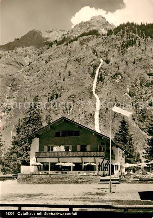 Oberstdorf Oytalhaus mit Seebachwasserfall Allgaeuer Alpen
