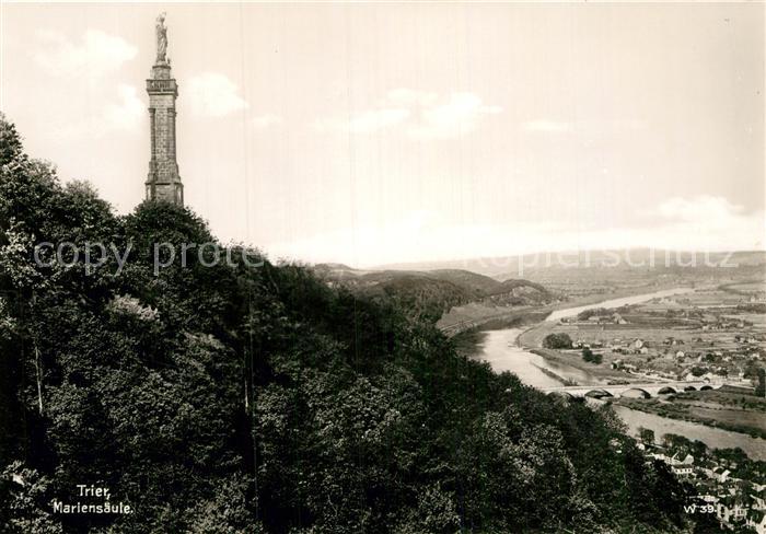 Trier Mariensaeule Panorama Moseltal Trinks Postkarte