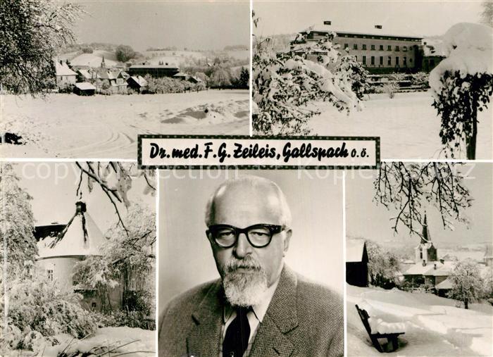 Gallspach Winterpanorama Zeileis Institut Kirche Portraitfoto Dr. Zeileis