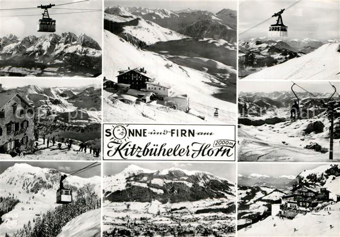 Kitzbuehel Tirol Wintersportplatz Kitzbueheler Horn Sonne und Firn Bergbahn Alpe