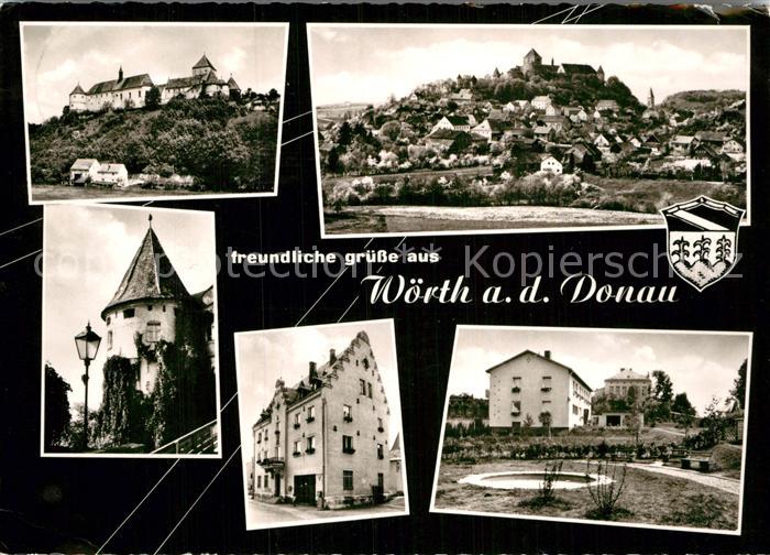 Woerth Donau Gesamtansicht mit Schloss Turm