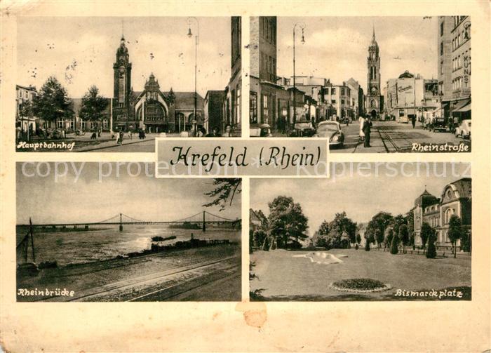 Krefeld Hauptbahnhof Rheinstrasse Bismarckplatz Rheinbruecke