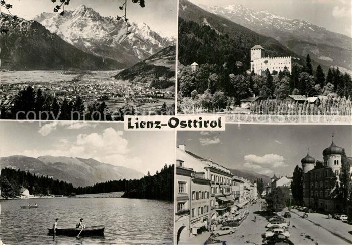 Lienz Tirol Gesamtansicht mit Apenpanorama Schloss Innenstadt See