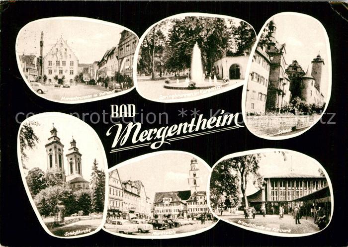 Bad Mergentheim Brunnen Rathaus Kurgarten Schloss Wandelhalle Kurpark Marktplatz