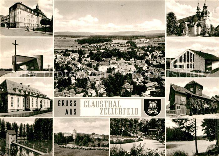 Clausthal-Zellerfeld Stadtpanorama Teilansichten Gebaeude Kirche Park