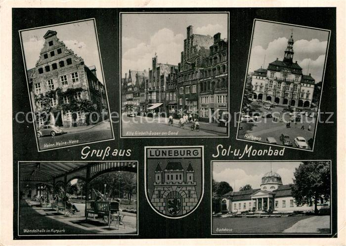 Lueneburg Heinrich Heine Haus Alte Giebelhaeuser am Sand Rathaus Badehaus Wandel
