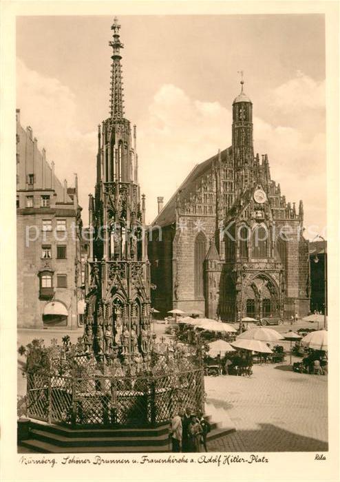 Nuernberg Schoener Brunnen Frauenkirche Platz