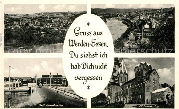 Werden Ruhr Panorama Bruecke Abteikirche