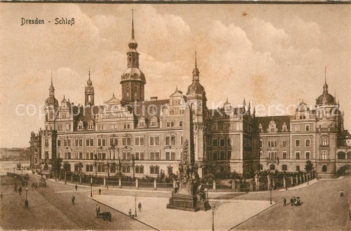 DRESDEN Elbe Schloss Denkmal