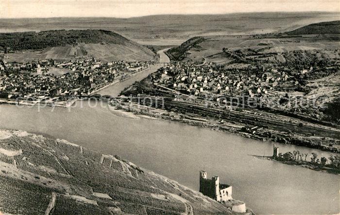 Bingen Rhein Ruine Ehrenfels Bingerbrueck Fliegeraufnahme