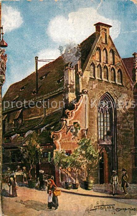 Nuernberg Bratwurstgloecklein Sollmann Kuenstlerkarte