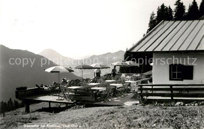 Kirchberg Tirol Ochsenalm Terrasse Fernsicht Alpenpanorama