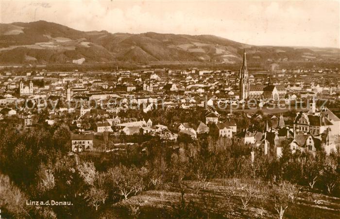 Linz Donau Stadtpanorama Trinks Postkarte