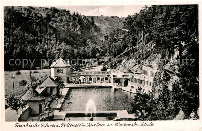 Pottenstein Oberfranken Kurbad im Weihersbachtale Fraenkische Schweiz