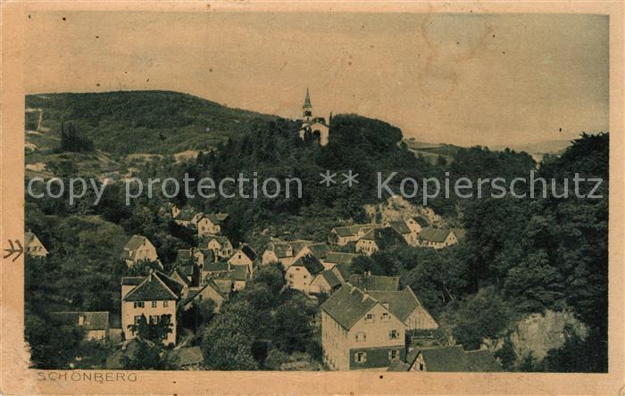 Schoenberg Bensheim Ortsansicht mit Kirche