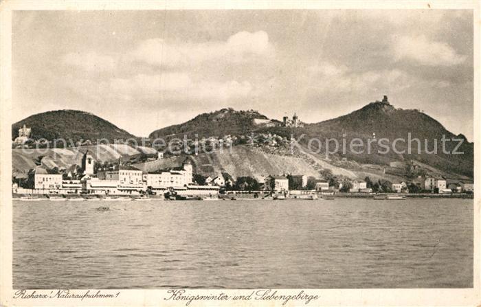 Koenigswinter Blick ueber den Rhein Siebengebirge