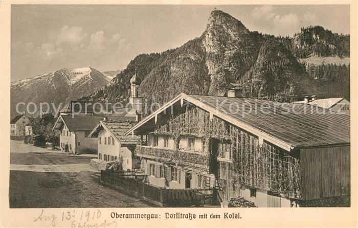 Oberammergau Dorfstrasse mit dem Kofel