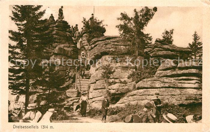 Freyung Dreisesselfels Kupfer Gravurkarte