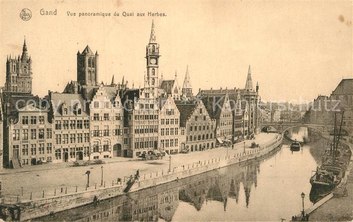 Gand Belgien Vue panoramique du Quai aux Herbes