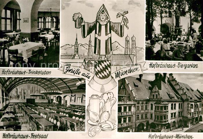 Muenchen Bayern Hofbraeuhaus Biergarten Trinkstuben Festsaal