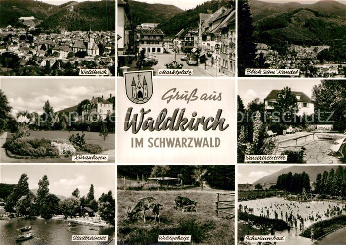 Waldkirch Breisgau Stadtpanorama Kuranlagen Stadtrainsee Wildgehege Marktplatz K