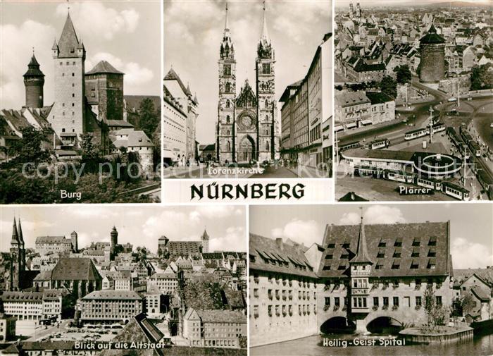 Nuernberg Burg Lorenzkirche Plaerrer Heilig Geist Spital Altstadt