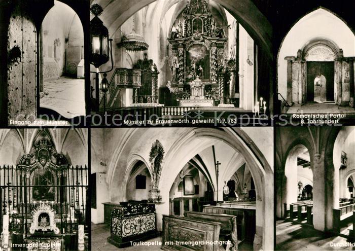 Frauenwoerth Chiemsee Muenster Innenansichten Portal Taufkapelle