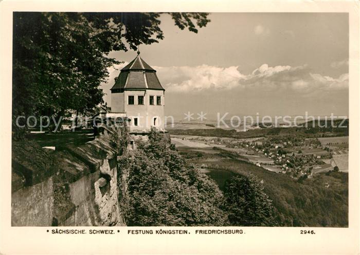 Koenigstein Saechsische Schweiz Festung Koenigstein Friedrichsburg Fernsicht Lan
