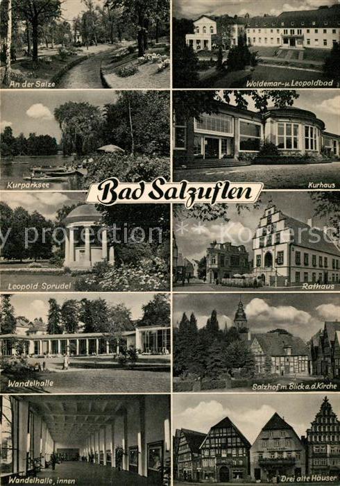 Bad Salzuflen Partie an der Salze Kurparksee Sprudel Wandelhalle Bad Kurhaus Rat