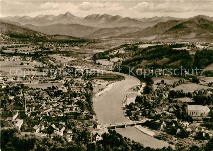 Bad Toelz Alpenpanorama Fliegeraufnahme