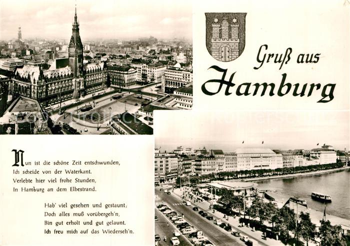 Hamburg Rathaus Jungfernstieg Alster Gedicht Poesie Wappen